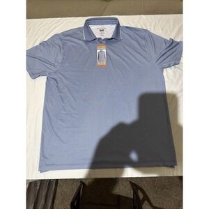 Hickey Freeman Golf Polo Shirt Mens XXL Blue Geometric Stretch Performance